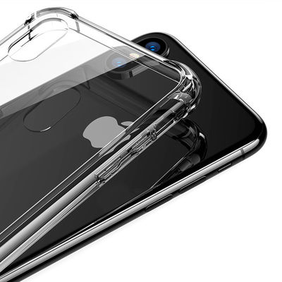 For iPhone 6/7/8plus X XS Max XR transparent dustproof shockproof tpu case cheap slim bumper raised corner back case phone cover