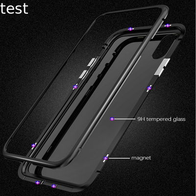 Custom Shockproof Phone Accessoires Glass Phone Shell Metal Magnetic Phone Case for iphone Case Magnetic Cover