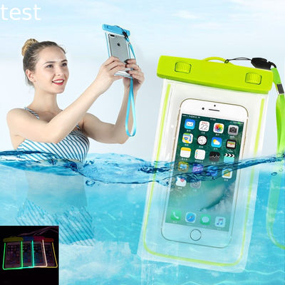 New design light up pvc bag waterproof mobile phone case for iphone 8