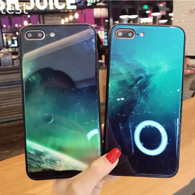 For iphone X tempered glass case slim soft TPU natural scenery pattern marble OEM phone cover