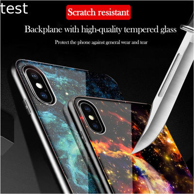 For iphone X tempered glass case slim soft TPU natural scenery pattern marble OEM phone cover