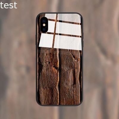 2018 Newest Tempered Glass Wood PU Phone Case For iphone X Customized Wood Phone Case