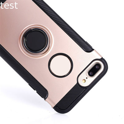 High Quality Soft TPU PC Hybrid Full Protective Shockproof Phone Case with 360 Rotation Ring Holder
