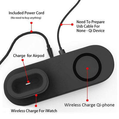 4 in 1  Wireless Charger for Mobile Phones USB port for iPad Tablet Qi Charger Stand for Earphone/for Apple Watch