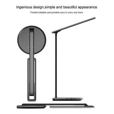 2019 new mobile phone accessories 2 in 1 LED Table Lamp with Fast Wireless Charger for iphone, Folding Eye Protection Desk Lamp