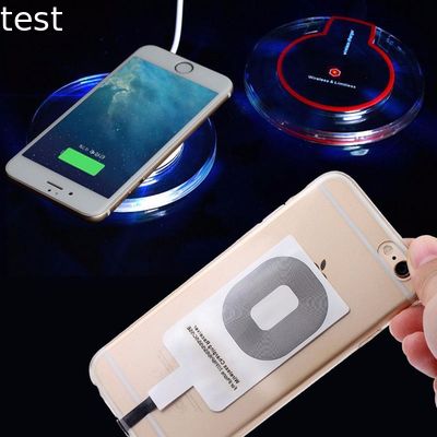 High Crystal UFO shape transparent light qi wireless charger for iphone 8 and for samsung Cellphone portable wireless charger