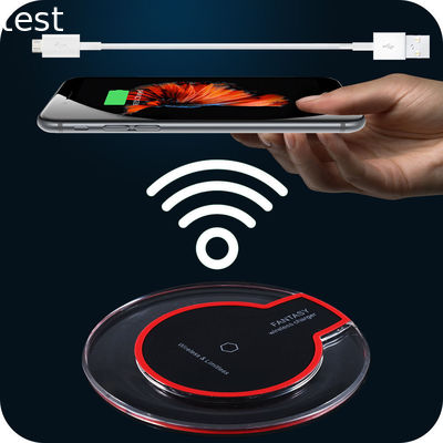 High Crystal UFO shape transparent light qi wireless charger for iphone 8 and for samsung Cellphone portable wireless charger