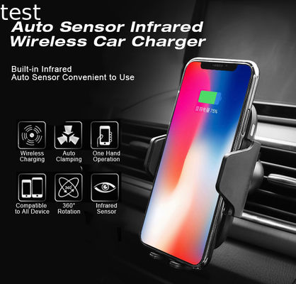 2018 QI Infrared Sensor Automatic 10W Fast Car Wireless Phone Charger for Samsung For Iphone