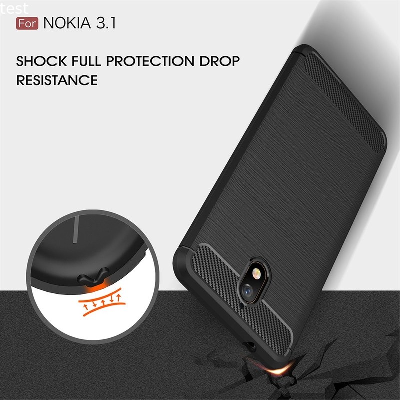 carbon fiber silicone phone case for Nokia 3.1