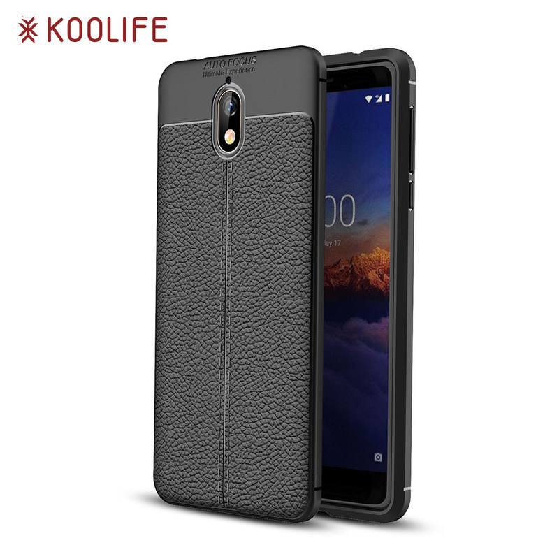 Litchi texture silicone phone case for Nokia 3.1