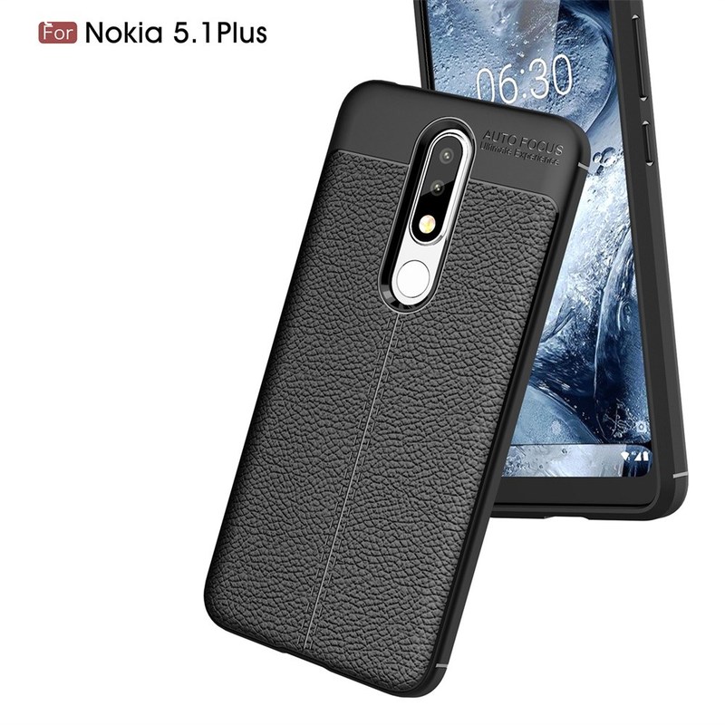 Litchi Pattern Soft Shockproof Tpu Phone Case for Nokia 5.1 Plus