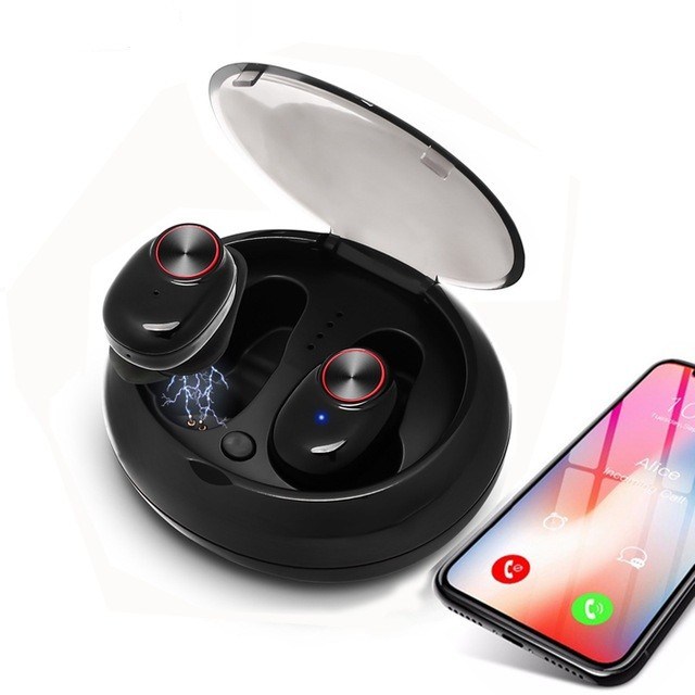 2019 new Hot sell V5 TWS sports wireless earphones V4.2 mini Bluetooth earbuds with charging case for iphone for samsung android