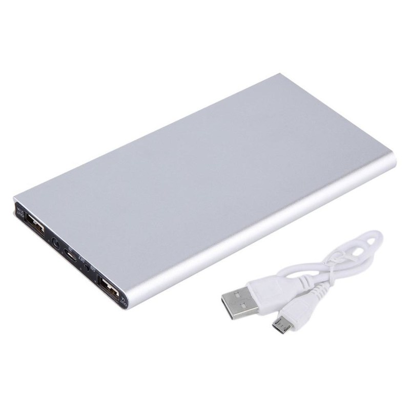 Portable Charger 10000mah Power Bank High-Speed 2 USB Ports With Flashlight External Battery Ultra Slim Phone Charger