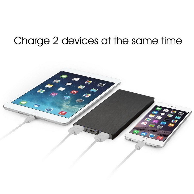 External Battery Dual USB 5V 2A Backup 10000mah charger power bank for Phone and Tablet