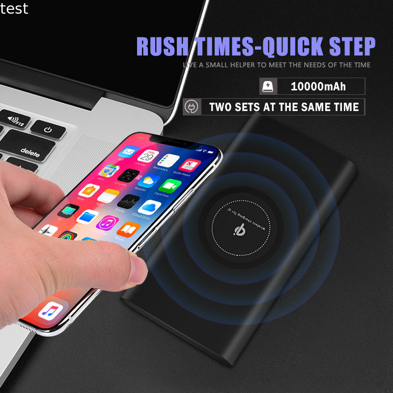 High quality hot selling 3 in 1 universal wireless charger 10000mAh with micro usb and type c output
