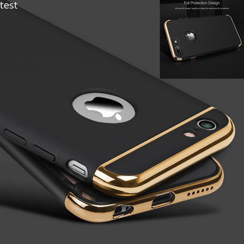 2017 Newest 3 in 1 Electroplating PC Hard Phone Case For iphone 8 case