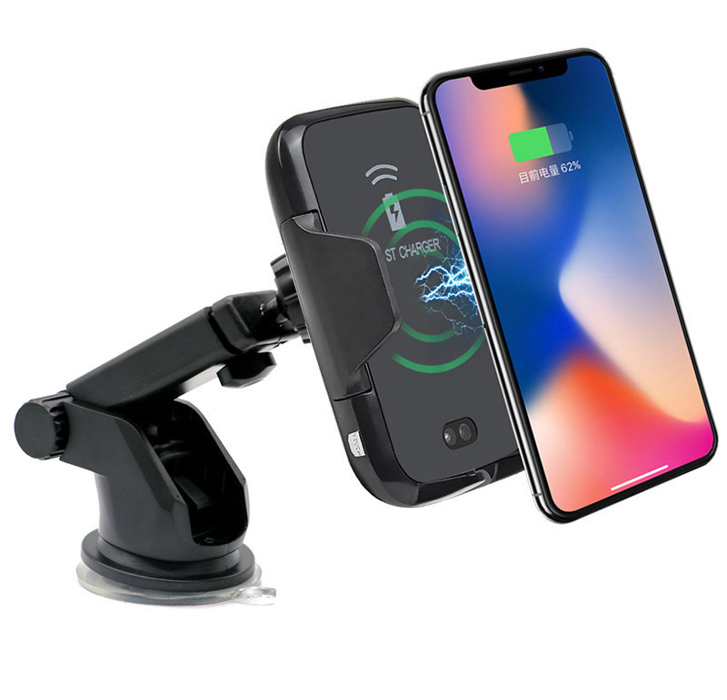 2019 Hot Selling Smart Automatic Fast Wireless Car Charging Fast Wireless Charger for Smart Phone Wireless Charger Car Mount