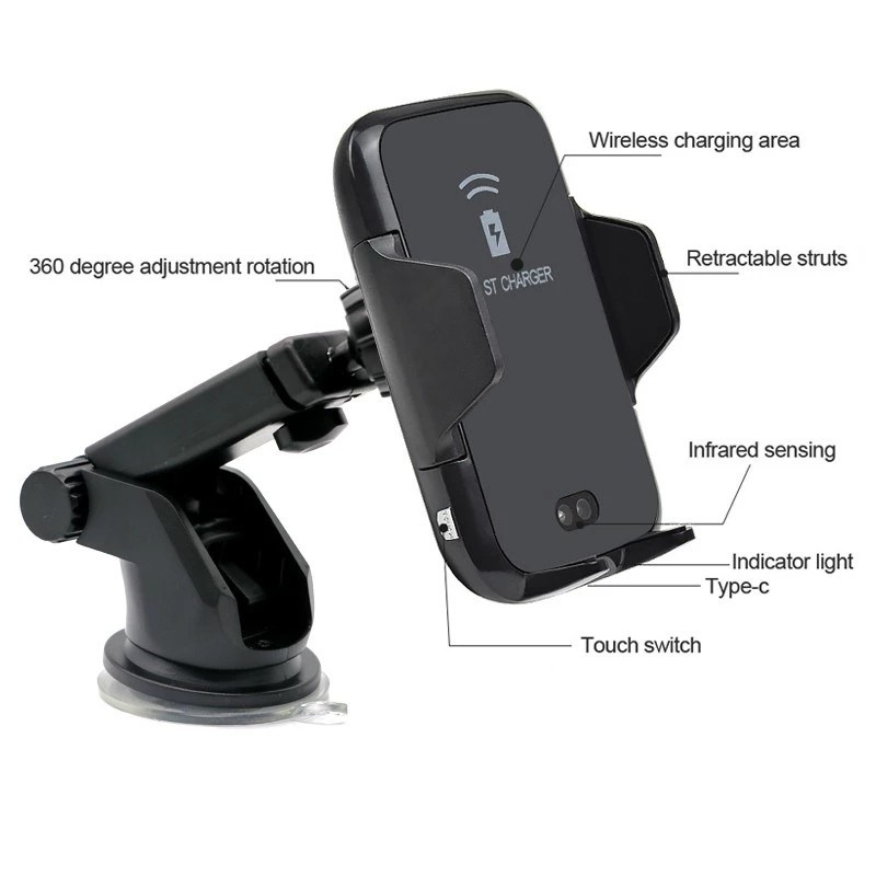 2019 Newest Qi charger wireless car mount protection for Samsung for iPhone  X Xs Max 9V/5V wireless charger