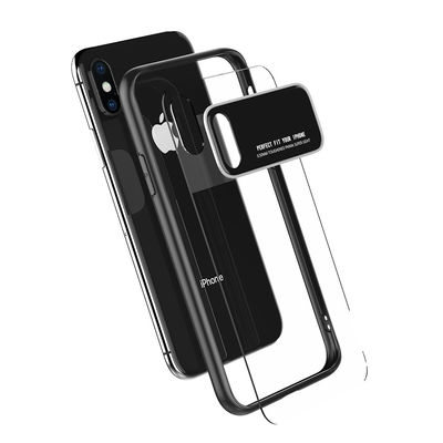 Stoßsicherer klarer Telefon-Luxuskasten für den ausgeglichenes Glas-Telefon-Kasten Iphone x transparent